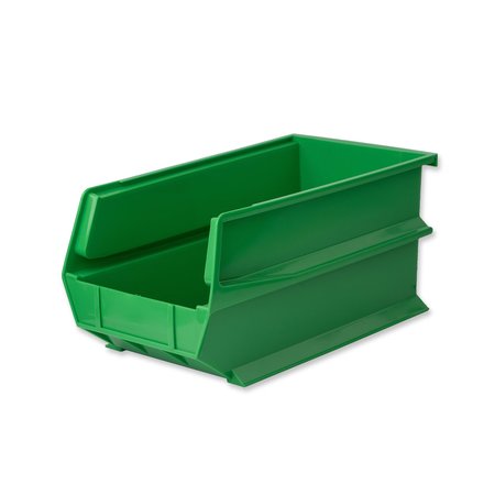 Triton Products 65 lb Hang & Stack Storage Bin, Polypropylene, 8.25  in W, 7 in H, Green 3-240GRN
